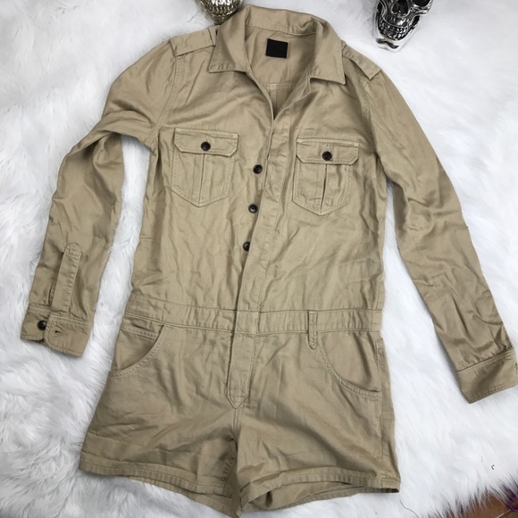 khaki long sleeve jumpsuit